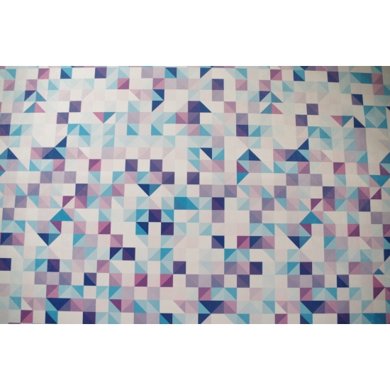 Tkanina tapicerska wzory Welur Trójkąty małe fiolet