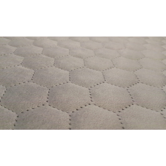 Tkanina tapicerska Welur pikowany heksagony jasny szary 80