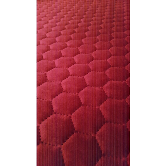 Tkanina tapicerska Welur pikowany heksagony czerwony