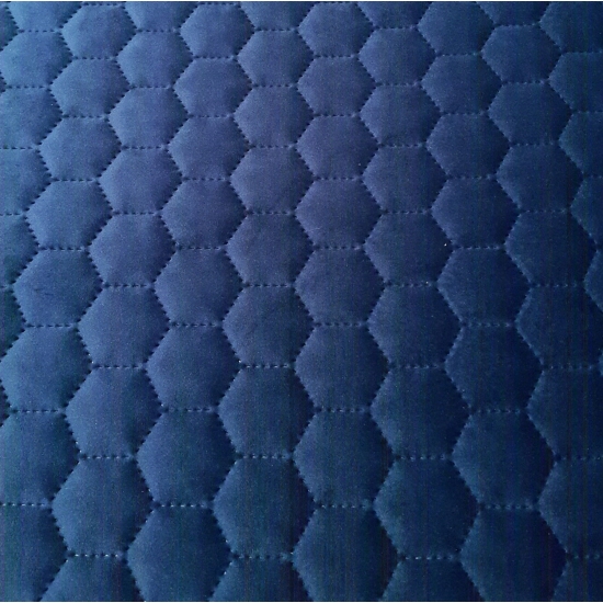 Tkanina tapicerska Welur pikowany heksagony granatowe