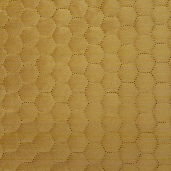 Tkanina tapicerska Welur pikowany heksagony żółty