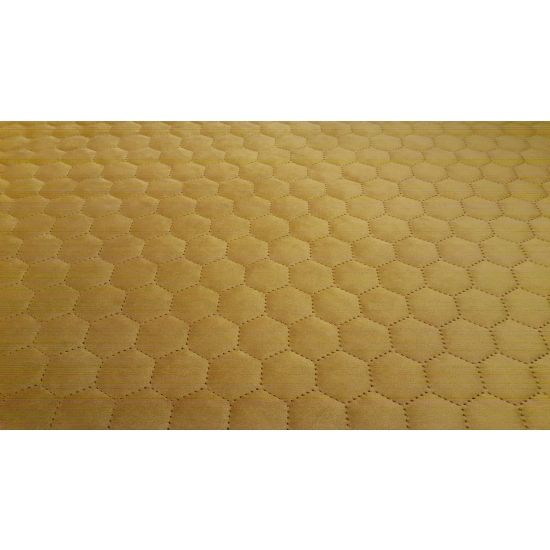 Tkanina tapicerska Welur pikowany heksagony żółty