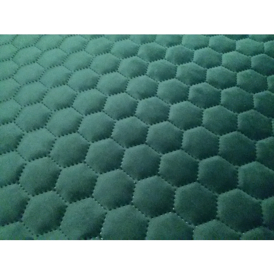 Tkanina tapicerska Welur pikowany heksagony zieleń
