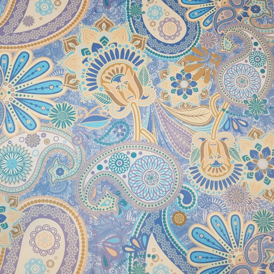 Tkanina tapicerska wzory Welur Paisley