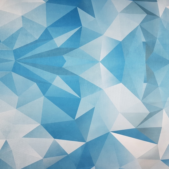 Tkanina tapicerska wzory Welur Trójkąty niebieskie