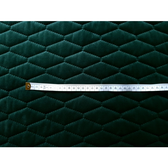 Tkanina tapicerska Welur pikowany romby zieleń