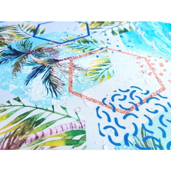 Tkanina wodoodporna poliester wodoodporny Heksagony z palmami