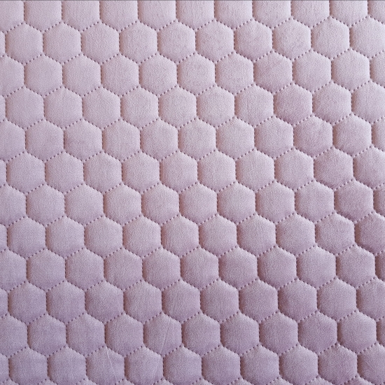 Tkanina tapicerska Welur pikowany heksagony róż lila