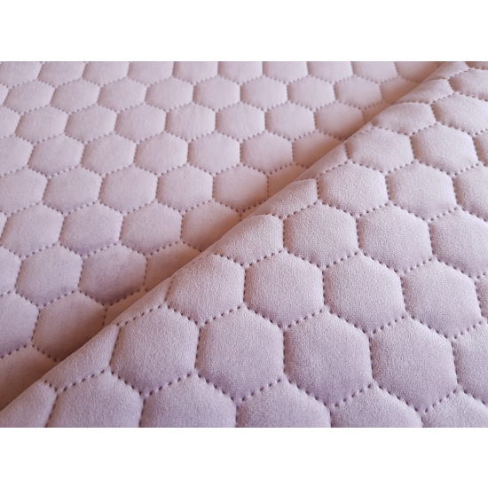 Tkanina tapicerska Welur pikowany heksagony róż lila