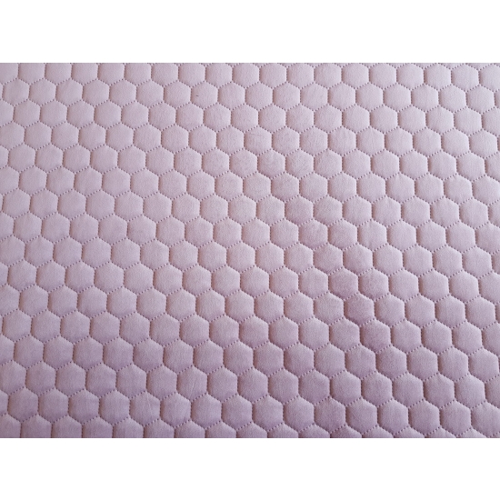 Tkanina tapicerska Welur pikowany heksagony róż lila