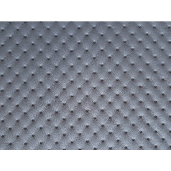 Tkanina tapicerska Ekoskóra pikowana kropki szara