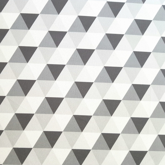 Tkanina tapicerska wzory Welur Trójkąty małe szare
