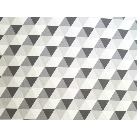 Tkanina tapicerska wzory Welur Trójkąty małe szare
