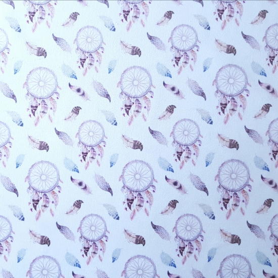 Tkanina tapicerska wzory Welur Łapacze snów