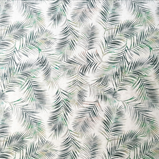 Tkanina tapicerska Ekoskóra drukowana Liście tropikalne zielone