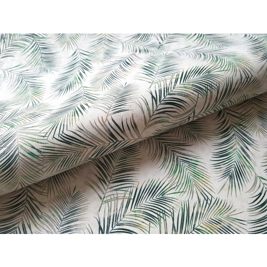 Tkanina tapicerska Ekoskóra drukowana Liście tropikalne zielone