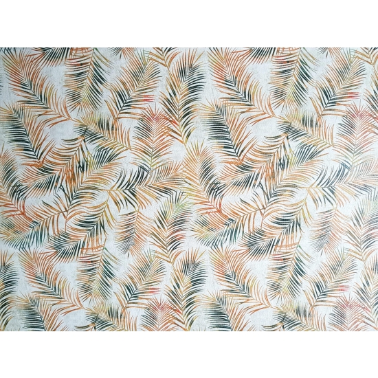 Tkanina tapicerska Ekoskóra drukowana Liście tropikalne złote