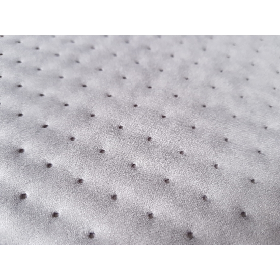 Tkanina tapicerska Welur pikowany kropki szare 91