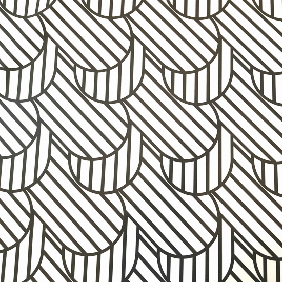 Tkanina tapicerska wzory Welur Dachówki czarno-białe