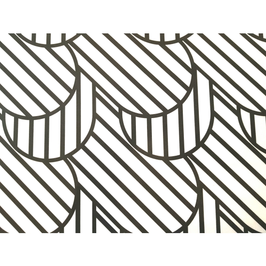 Tkanina tapicerska wzory Welur Dachówki czarno-białe