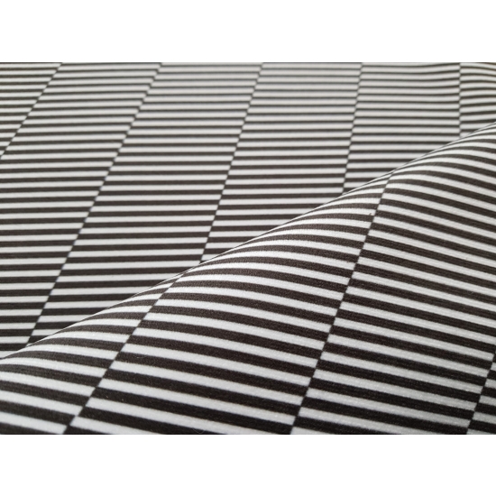 Tkanina tapicerska wzory Welur Paski zebra czarno-białe