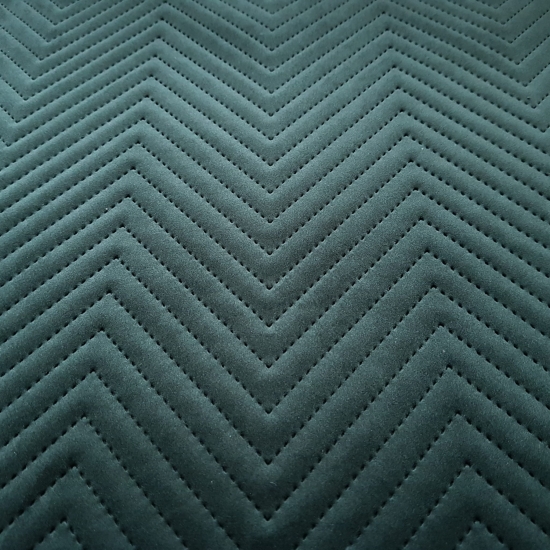 Tkanina tapicerska Welur pikowany zygzak zieleń