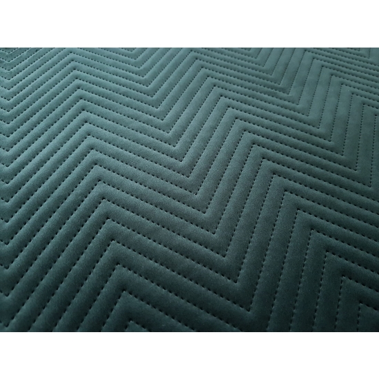 Tkanina tapicerska Welur pikowany zygzak zieleń