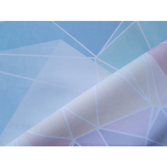 Tkanina tapicerska wzory Welur Trójkąty tęczowe