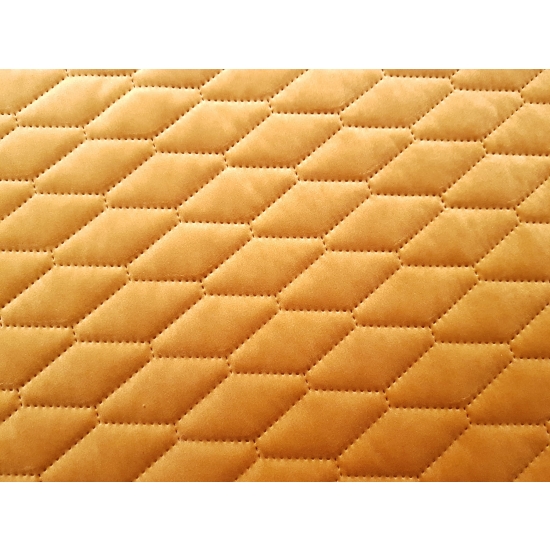 Tkanina tapicerska Welur pikowany romby żółty