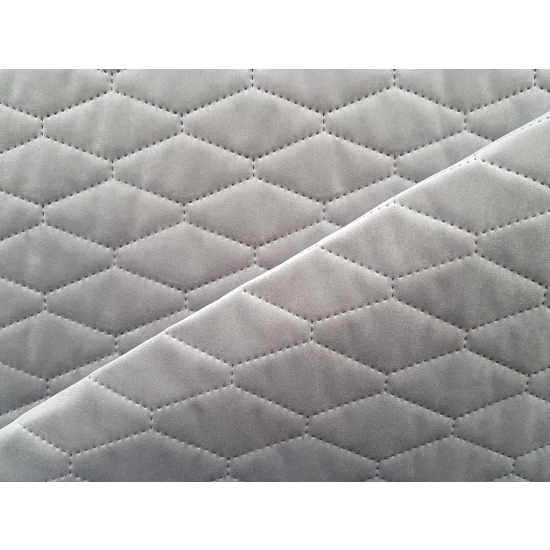 Tkanina tapicerska Welur pikowany romby szary 91