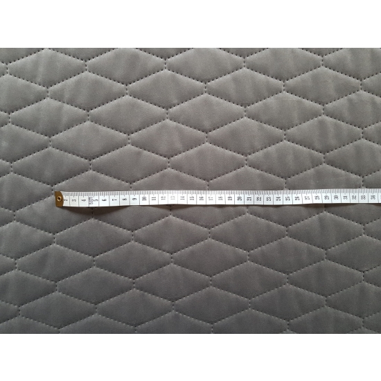 Tkanina tapicerska Welur pikowany romby szary 91