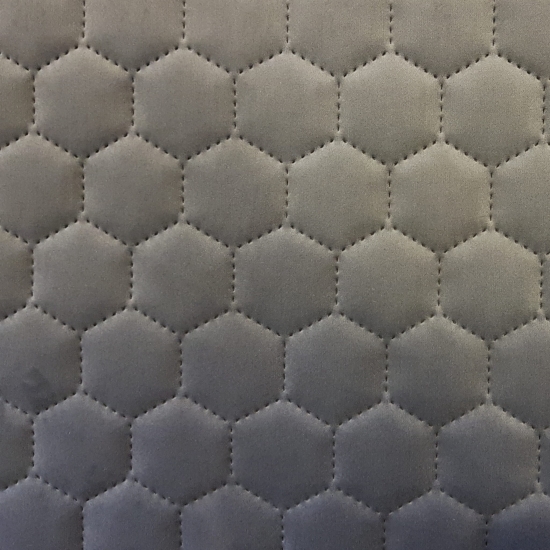 Tkanina tapicerska Welur pikowany heksagony szary 91