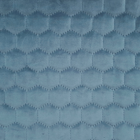 Tkanina tapicerska Welur pikowany heksagony turkus