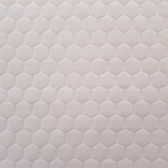Tkanina tapicerska Welur pikowany heksagony jasny beż