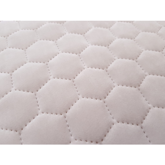 Tkanina tapicerska Welur pikowany heksagony jasny beż