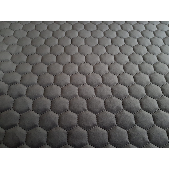 Tkanina tapicerska Welur pikowany heksagony ciemny szary 95