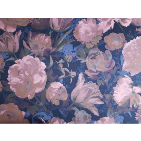 Tkanina tapicerska wzory Welur Kwiaty malowane czerwone