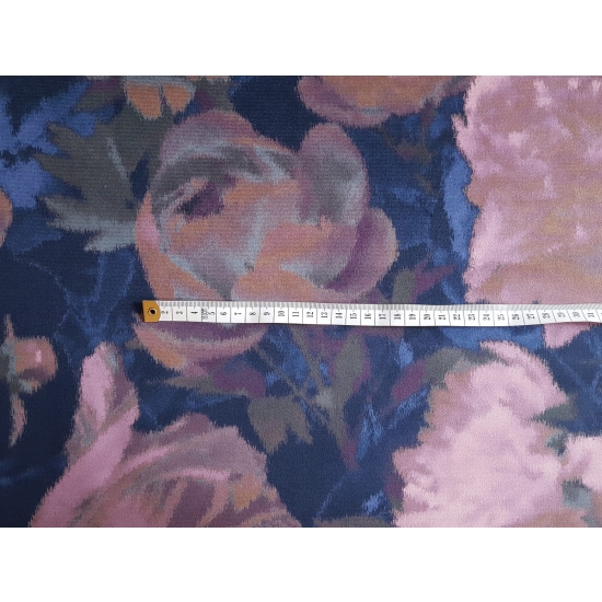 Tkanina tapicerska wzory Welur Kwiaty malowane czerwone