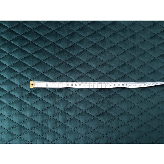 Tkanina tapicerska Welur pikowany karo zieleń
