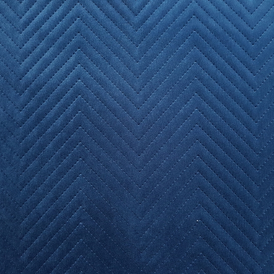Tkanina tapicerska Welur pikowany zygzak granatowy