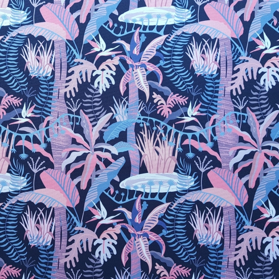 Tkanina tapicerska drukowana plecionka Exotic