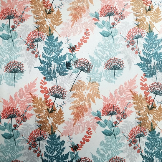 Tkanina tapicerska wzory Welur Paprocie