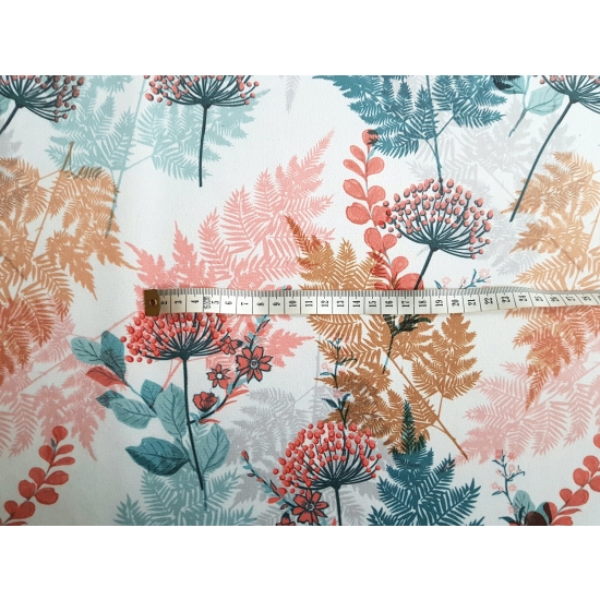 Tkanina tapicerska wzory Welur Paprocie