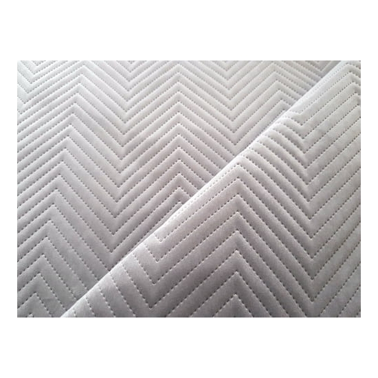 Tkanina tapicerska Welur pikowany zygzak jasnoszary 80