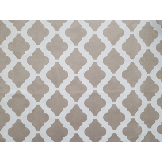 Tkanina tapicerska wzory Welur Marokańska koniczyna beż