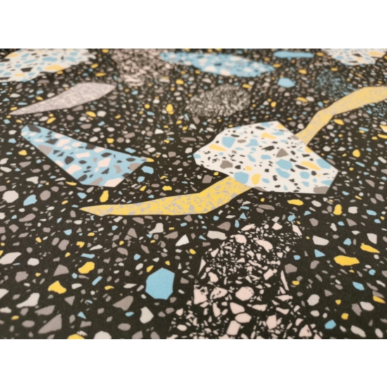 Tkanina tapicerska wzory Welur Lastriko czarny