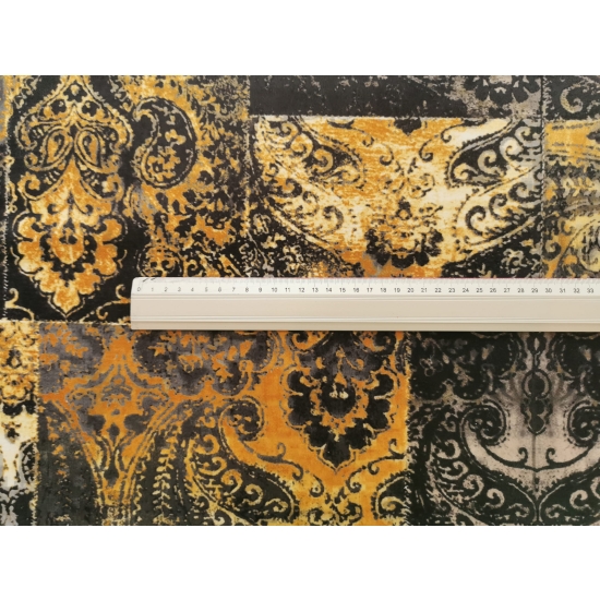 Tkanina tapicerska wzory  Welur Vintage złoty