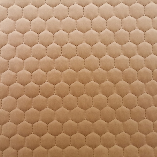 Tkanina tapicerska Welur pikowany heksagony beżowe
