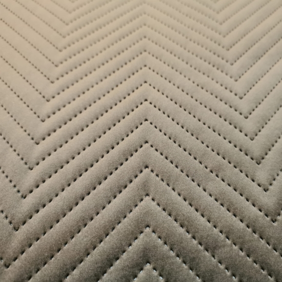 Tkanina tapicerska Welur pikowany zygzak ciemny szary 95