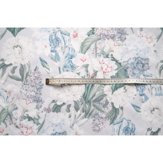 Tkanina tapicerska wzory Welur Kwiaty bzu